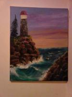 Landscapes - Lighhouse On The Cliff - Acrylic