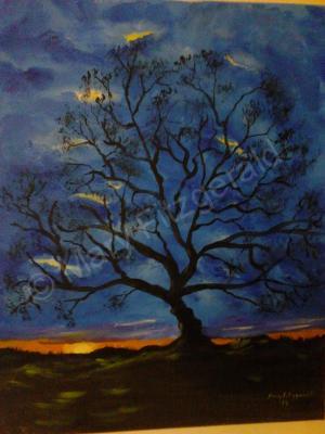 Landscapes - The Old Oak Tree - Acrylic