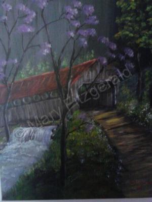 Landscapes - The Old Covered Bridge - Acrylic