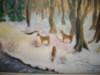 Animals Birds - Winter Feeding - Acrylic