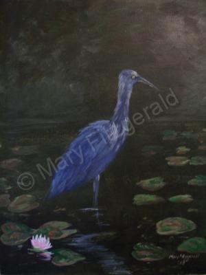 Animals Birds - The Blue Herron - Acrylic