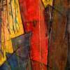 Buildings - Mixed Media Mixed Media - By Alexandra Cunningham, Abstract Street Mixed Media Artist