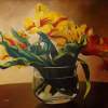 Tulips - Oil On Canvas Paintings - By Natalia Vetrova, Romantic Realism Painting Artist