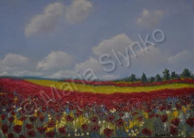 Inspiration - Poppy Field - Oil On Canvas