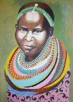 Portraits - The Rainbow Nacklace - Acrylic On Canvas