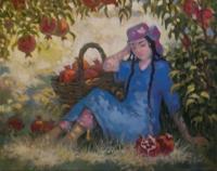 Pomegranate - Other Paintings - By Dilorom Abdullaeva, Other Painting Artist