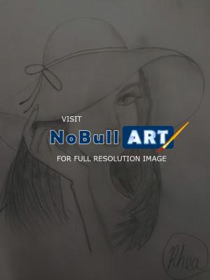 Skeches - Girl With Hat - Pencil And Paper
