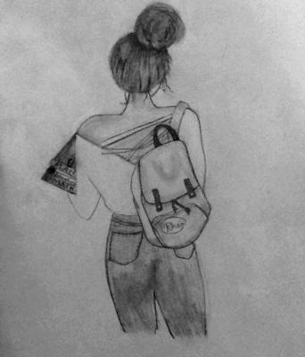 Skeches - College Girl - Pencil And Paper