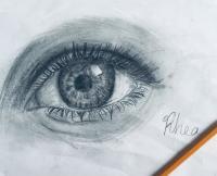 Realistic Eye - Pencil And Paper Drawings - By Rhea Ghosal, Pencil Sketch Drawing Artist