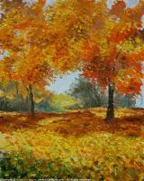 New Painting Autumn Day 218 Oil On Canvas - Oil On Canvas Paintings - By Valery Rybakow, Oil Painting Art Painting Artist