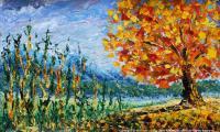 Autumn Oil Painting For Sale Autumn Mood Artist Rybakow - Oil On Canvas Paintings - By Valery Rybakow, Oil Painting Art Painting Artist