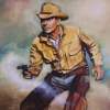 Glenn Ford The Sheepman - Oil On Canvas Board Paintings - By Edward Martin, Portrait Painting Artist