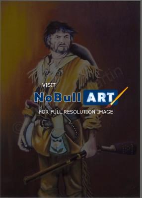 Americana - Mountain Man - Oil On Canvas Board