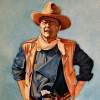 John Wayne - Oil On Canvas Board Paintings - By Edward Martin, Portrait Painting Artist