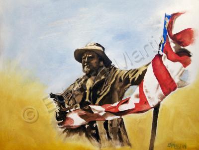 Americana - Last Man Standing - Oil On Hardboard