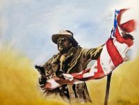 Americana - Last Man Standing - Oil On Hardboard