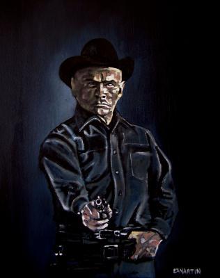 Americana - Robot Gunslinger - Oil On Hardboard