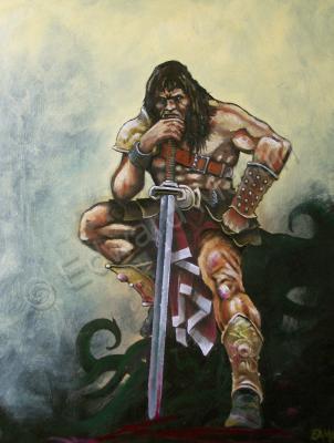 Misc - Conan The Barbarian - Oil On Hardboard