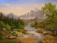 Landscape - Swiss Landscape - Oil On Canvas