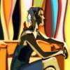 Tangerine Chair - Print On Canvas Digital - By Lee Glover, Collage Digital Artist