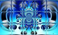 Blue Balance Inversion - Print On Canvas Digital - By Lee Glover, Collage Digital Artist