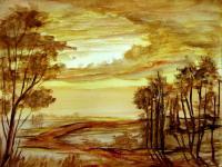 Watercolor - Golden Athmosphere - Watercolor