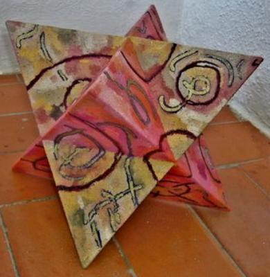 Objects - Startetraeder - Merkaba - Oil On Ply-Wood