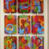 Multi Image Carousel No 4 - Oil On Ply-Wood Paintings - By Martin Koetsier, Abstract Painting Artist