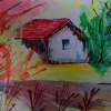 My Little Home - Poster Color Paintings - By Girish Padki, Abstract Painting Artist