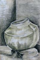 Still Life - Lota - Pencil And Watercolor On Paper