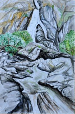 Landscape - Cascata Di Dudsaghar - Water Color