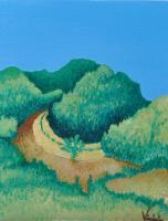 Sendero Por La Playa - Oil On Canvas Paintings - By Virginia -, Landscape Painting Artist