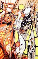 Cervo Pomellato Femmina-Wildlife - Inks And Wax On Paper Paintings - By Virginia -, Psycadelic Art Painting Artist
