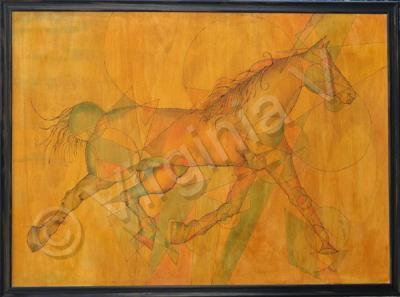 Abstract - Cavallo - Pyrography On Wood