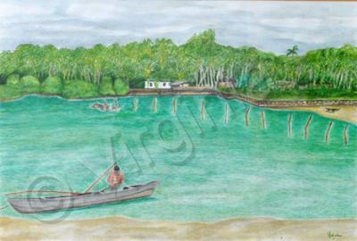 Landscape - Raju Il Pescatore - Water Color