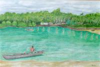 Landscape - Raju Il Pescatore - Water Color