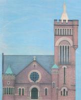 32 - Holy Rosary Catholic Church Detroit Michigan - Colored Pencil  Ink