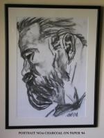 Portrait No6 - Charcoal On Paper Drawings - By Noel Molloy, Realist Drawing Artist