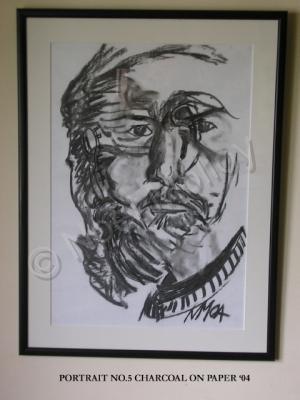 Drawing - Portrait No5 - Charcoal On Paper