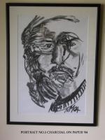 Portrait No5 - Charcoal On Paper Drawings - By Noel Molloy, Realist Drawing Artist