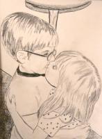 Kissing Cousins - Charcoalgraphite Drawings - By Cathy Jourdan, Realism Drawing Artist