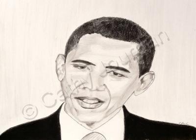 People - President Obama - Graphite