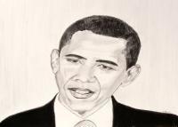 President Obama - Graphite Drawings - By Cathy Jourdan, Portrait Drawing Artist