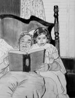 Storytime - Charcoal And Graphite Drawings - By Cathy Jourdan, Realism Drawing Artist