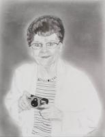 Mom The Tourist - Graphite Drawings - By Cathy Jourdan, Portrait Drawing Artist