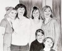 All The Girls - Charcoal And Graphite Paintings - By Cathy Jourdan, Portrait Painting Artist