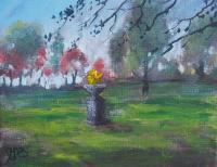 Yellow Flowers - Acrylics Paintings - By Joe Labianca, Impressionism Painting Artist