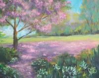 Cherry Tree - Acrylics Paintings - By Joe Labianca, Impressionism Painting Artist