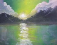 Emerald Lake - Acrylics Paintings - By Joe Labianca, Impressionism Painting Artist