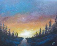 Landscapes - Stars - Acrylics